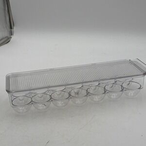 Egg Container for Refrigerator - 14 Egg Holder/Storage with Lid & Handle